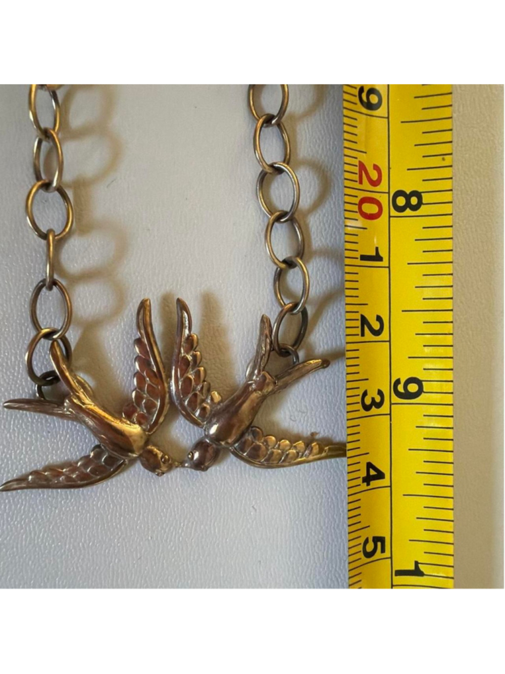 #KimberlyBakerStudio Gold tone bird necklace with two birds